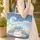 Personalized Blue Sea Turtles Ocean Waves Seashells - Ocean Lover Gift Quilted Tote Bag - 4