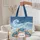 Personalized Blue Sea Turtles Ocean Waves Seashells - Ocean Lover Gift Quilted Tote Bag - 5