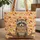 Autumn Raccoon Leaves Wooden Name Sign - Fall Decor Gift for Nature Lover Quilted Tote Bag - 1