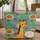 Giraffe Personalized Name Hoop Sunflowers Botanical Wildlife Lover Gift Quilted Tote Bag - 1