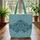Celestial Stars Damask Floral Your Name Medallion - Everyday Tote Gift for Her Quilted Tote Bag - 3