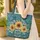 Personalized Sunflower Wildflower Floral Damask Wreath - Everyday Use Gift Quilted Tote Bag - 4