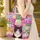 Orange Tuxedo Grey Tabby Cat Faces Floral Patchwork Name Ribbon - Everyday Cat Lover Gift Quilted Tote Bag - 4