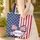 Personalized Star Patriotic Bow American Flag - Independence Day Gift Quilted Tote Bag - 4
