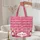 Snowflake Diamond Shapes Star Ornaments Hot Pink Holiday Season Gift for Daughter Quilted Tote Bag - 5