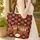 Festive Train Car Golden Snowflakes Winter Holiday Gift Quilted Tote Bag - 4