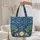 Peacocks Lotus Organic Swirls Personalized Name - Wildlife Lover Gift Quilted Tote Bag - 5