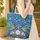 Peacocks Lotus Organic Swirls Personalized Name - Wildlife Lover Gift Quilted Tote Bag - 4