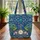 Peacocks Lotus Organic Swirls Personalized Name - Wildlife Lover Gift Quilted Tote Bag - 3