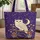 Personalized White Owl Mushroom Night Sky - Nature Lover Gift Quilted Tote Bag - 1