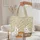 Autumn Leaves Bunnies Pumpkins Basket Wooden Sign - Autumn Decor Gift for Bunny Lover Quilted Tote Bag - 5