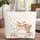Bunny Fox Bear Cubs Wildflower Wreath Personalized - New Parent Gift Quilted Tote Bag - 1