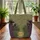 Women Gowns Hats Fan Tropical Foliage Name Medallion Personalized Gift Quilted Tote Bag - 3