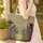 Women Gowns Hats Fan Tropical Foliage Name Medallion Personalized Gift Quilted Tote Bag - 4