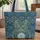 Cat Face Floral Wreath Leaves Tapestry - Cat Lover Everyday Gift Quilted Tote Bag - 1