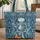 Dreamcatcher Butterfly Daisy Flowers - Monogram Everyday Carry Gift Quilted Tote Bag - 1
