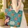 Personalized Woman Profile Tropical Flowers Leaves - Everyday Carry Gift for Her Quilted Tote Bag - 4