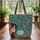 Personalized Woman Profile Tropical Flowers Leaves - Everyday Carry Gift for Her Quilted Tote Bag - 3