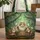 Fluffy Calico Tabby Cats Forest Mushrooms Toadstools - Cat Lover Gift Quilted Tote Bag - 1