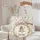 Flower Crown Girl Swing - Lush Floral Storybook Decor Gift Quilted Tote Bag - 5