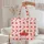 Bright Red Strawberries Circular Name - Sweet Berry Everyday Gift for Child Quilted Tote Bag - 5