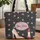 Personalized Name High-Heel Shoe Lipstick Blush Roses - Fashion Lover Gift Quilted Tote Bag - 1