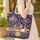 Shabbat Table Setting Star of David Floral Personalized Gift Quilted Tote Bag - 4