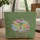 Ornate Butterfly Floral Wreath Personalized Name - Nature Lover Gift Quilted Tote Bag - 1