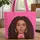 Young Woman Portrait Fuchsia Stars Gold Hoops - Everyday Carryall Gift for Her Quilted Tote Bag - 1