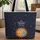 Ornate Golden Sun Crescent Moon Celestial Stars Cosmic Dust Boho Lifestyle Quilted Tote Bag - 1