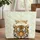 Tiger Head Portrait Blue Eyes Jungle Leaves Personalized Scroll Wildlife Lover Gift Quilted Tote Bag - 1