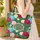 Peonies Roses Tropical Leaves Leopard Print Medallion with Gold Leaf Border - Everyday Tote Gift Quilted Tote Bag - 4