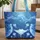 Luminous Manta Ray Jellyfish Personalized Name - Ocean Lover Gift Quilted Tote Bag - 1