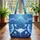 Luminous Manta Ray Jellyfish Personalized Name - Ocean Lover Gift Quilted Tote Bag - 3