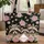 Three Curious Raccoons Pink Roses Green Leaves Your Name Floral Wreath - Wildlife Lover Gift Quilted Tote Bag - 1