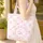 Bright Pink White Geometric Flowers Ornate Wreath Name - Everyday Carry Gift Quilted Tote Bag - 4