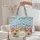 Folk Art Chickens Wildflowers Personalized Name - Farmhouse Decor Gift Quilted Tote Bag - 5