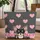 Black Tan Chihuahua Dog Pink Hearts Personalized Name - Everyday Carry Gift for Dog Lovers Quilted Tote Bag - 1