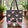 Black Tan Chihuahua Dog Pink Hearts Personalized Name - Everyday Carry Gift for Dog Lovers Quilted Tote Bag - 3