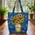 Golden Sunflowers Vase Cobalt Starry Night - Decor Gift for Sunflower Lover Quilted Tote Bag - 3