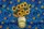 Golden Sunflowers Vase Cobalt Starry Night - Decor Gift for Sunflower Lover Quilted Tote Bag - 7