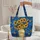 Golden Sunflowers Vase Cobalt Starry Night - Decor Gift for Sunflower Lover Quilted Tote Bag - 5