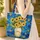 Golden Sunflowers Vase Cobalt Starry Night - Decor Gift for Sunflower Lover Quilted Tote Bag - 4