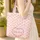 Scattered Red Cherries Heart Your Name Monogram - Everyday Use Accessory Gift Quilted Tote Bag - 4