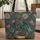 Majestic Dark Blue Dragon Antique Books - Personalized Floral Everyday Tote Gift Quilted Tote Bag - 1