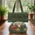 Vintage Camper Trailer Adirondack Chairs Forest Landscape Outdoor Adventure Gift for Camping Lover Quilted Tote Bag - 3