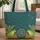 Frogs Toadstools Floral Wreath Butterflies Personalized Name - Wildlife Lover Gift Quilted Tote Bag - 1