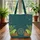 Frogs Toadstools Floral Wreath Butterflies Personalized Name - Wildlife Lover Gift Quilted Tote Bag - 3