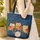 Three Owls Branches Vines Floral Frame - Wildlife Lover Gift Quilted Tote Bag - 4