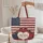 American Flag Stars Folk Hearts Personalized - Independence Day Celebration Gift for Veterans Quilted Tote Bag - 5